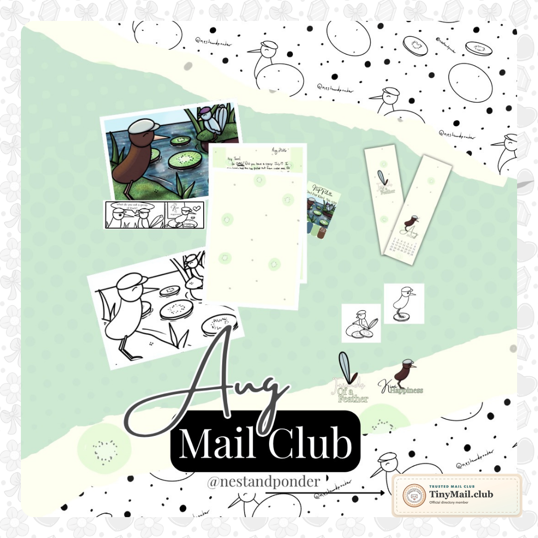 August 2026 Mail Club - Stickers, Bookmark, Artprint And Coloring Page & Stickers!